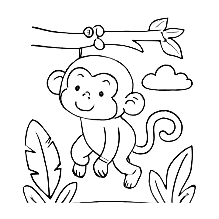 Coloriage jungle d'animaux à imprimer pour petits…