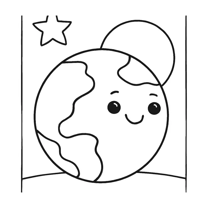 Coloriage étoiles et planètes à imprimer gratuitement