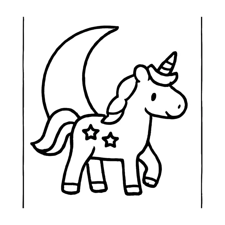 Coloriage licorne étincelante à imprimer gratuitement