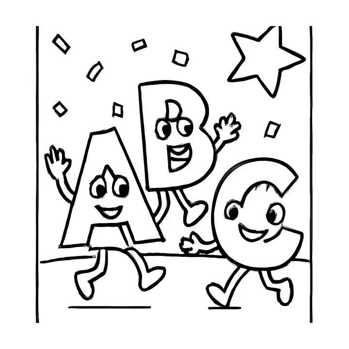 Coloriage alphabet amusant à imprimer pour les petits