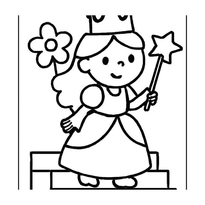 Coloriage princesse magique à imprimer pour les petits