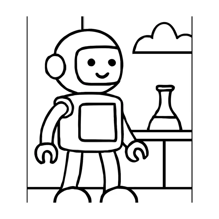 Coloriage robot amusant gratuit pour jeunes artistes