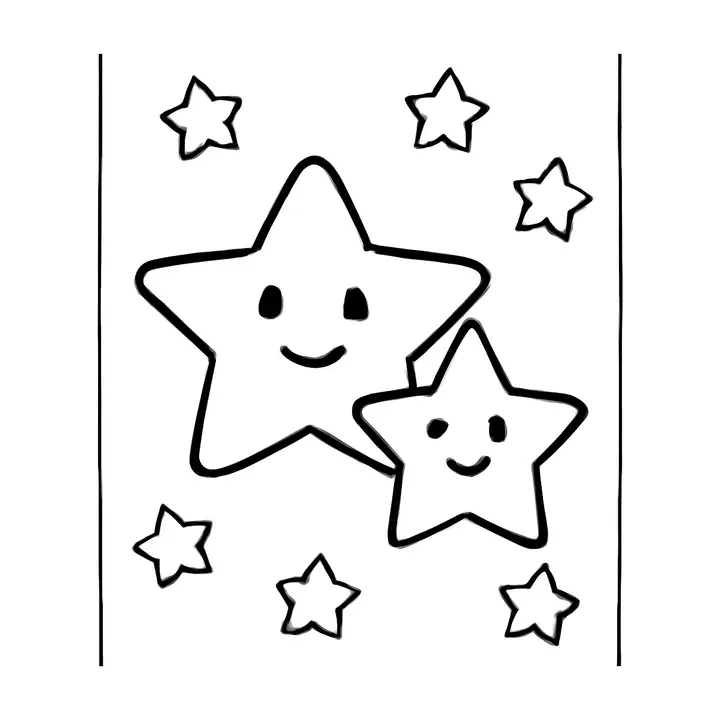 Coloriage étoiles et planètes gratuit à imprimer