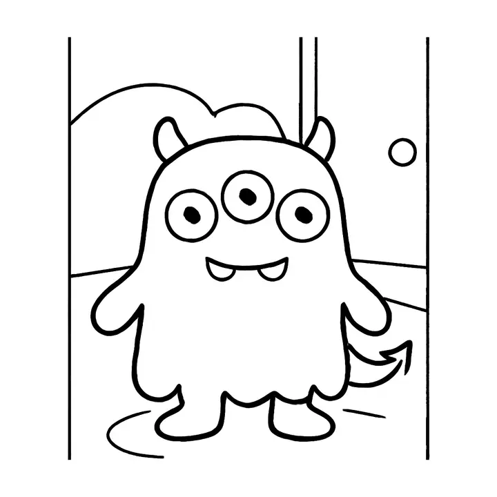 Coloriage Monstres gentils à imprimer