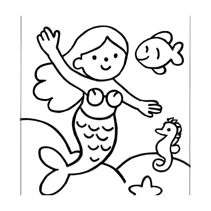 Coloriage Sirènes à imprimer